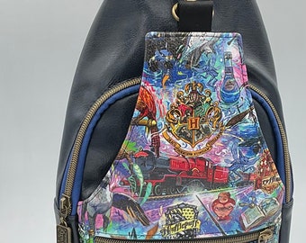 Handmade medium-sized sling bags made from HP-inspired custom printed fabrics