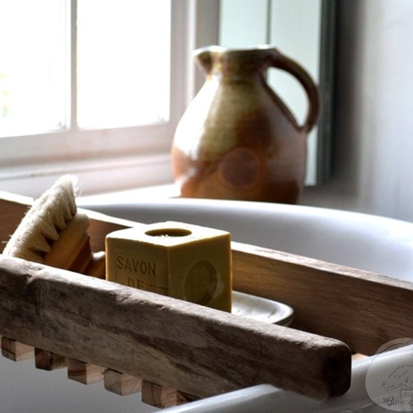 Farmhouse, Bath, Rustic Bathtub Caddy - Bath Tray - Reclaimed wood style Bath Tray - Salvaged Wood Tub Tray - Bath Decor