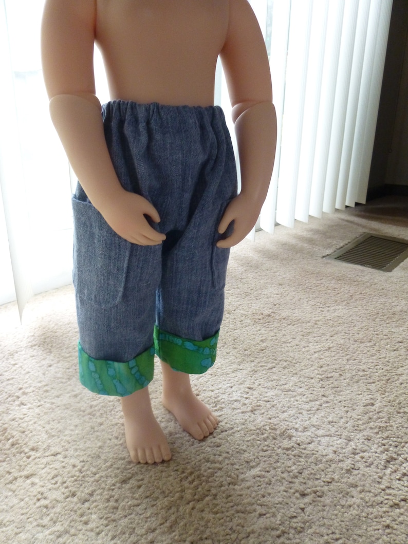 Doll Not Included OOAK Manatee Big Shirt clam digger cargo pants set for GirlForAllTime or similar 16 inch boy dolls