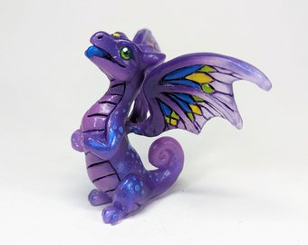 Fey Wing Peep Dragon Sculpture handmade fantasy figurine gift for girls cottagecore fantasycore art toy