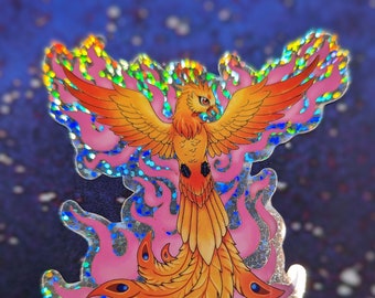 Phoenix Holographic Glitter Sticker