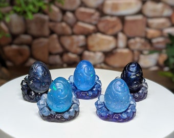 Mini Dragon Eggs with Crystal Nest handmade fantasy figurines original art gift for girls