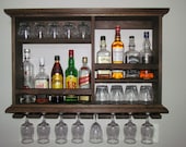 Mini Bar, Espresso Stain, liquor cabinet, Wine Rack, 3 39 X 2 39 minimalist style ( SKU 9BE )