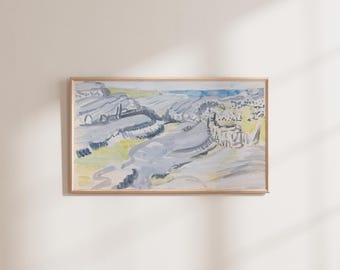 Fields Near the Sea in the West of  Ireland - Vintage Spring St. Patricks Abstract Landscape - Art for Frame TV