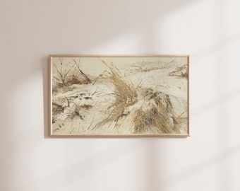Snow on the Sand Dunes - Vintage Neutral Winter Snow Beach Christmas - Art for Frame TV