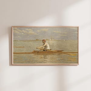 John Biglin in a Single Scull - Vintage Spring Summer Rowing Portrait - Art for Frame TV