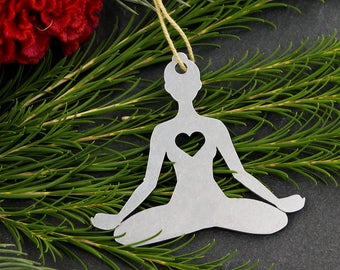 Lotus Yoga Pose, Yoga Christmas Ornament, Yogi Stocking Stuffer, Meditation Breathing Relaxation, Seated Gentle Yoga Pose, Yoga Teacher Gift