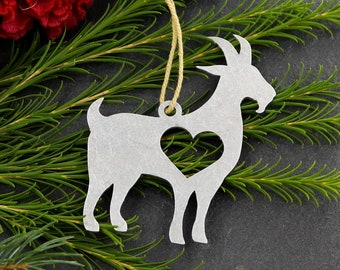 Goat Farm Animal Christmas Ornament Custom Gift for Her Him Personalized Wedding Favor Holiday Decor Farm Rustic Cheese Stocking Stuffer