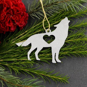 Personalized Wolf Dog Christmas Ornament / Big Bad Wolf / White Gray Timber Wolf / Wolf Cabin Lodge / Spirit Animal / Mama Papa / Wolf Pack