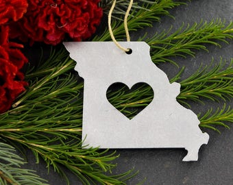 Missouri State MO Christmas Ornament Custom Gift Her Him Personalized Wedding Favor Travel Home Holiday Decor Eco Friendly Stocking Stuffer