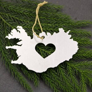 Iceland Christmas Ornament / Iceland Ornament / Travel Iceland Gift / Honeymoon Gift / Engagement Ornament / Nordic Ornament / Island Custom image 2