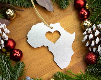 Personalized Africa Christmas Ornament, African Ornaments, African Heritage, Stocking Stuffer, Travel Africa