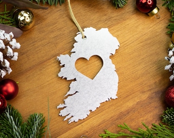 Personalized Ireland Irish Christmas Ornament / Ireland Map Ornament / Northern Ireland / Celtic Ornament / Honeymoon Gift / Travel Ireland