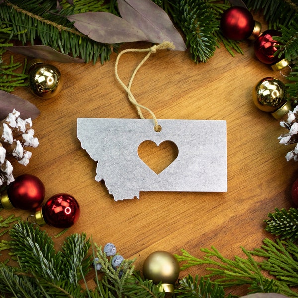 Montana State Ornament / Personalized Montana Gift / Stocking Stuffer / Housewarming Gift / Wedding Gift / Bozeman Home / Mountain State