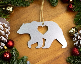 Bear Christmas Ornament / Personalized Bear Ornament / Grizzly Bear Gift / Bear Holiday Decor / Bear Stocking Stuffer / Teddy Bear