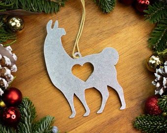 Llama Alpaca Metal Christmas Ornament / Personalized Llama Gift / Personalized Alpaca Gift / Llama Farm Ornament / Llama Lover / Mama Llama