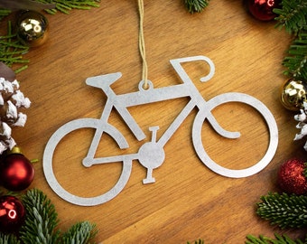 Personalized Bike Metal Ornament, Custom Bike Ornament, Bicycle Ornament Gift, Christmas Ornament, Stocking Tag, Christmas Tree Decor