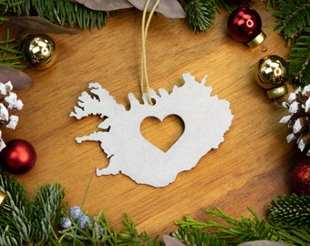 Iceland Christmas Ornament / Iceland Ornament / Travel Iceland Gift / Honeymoon Gift / Engagement Ornament / Nordic Ornament / Island Custom