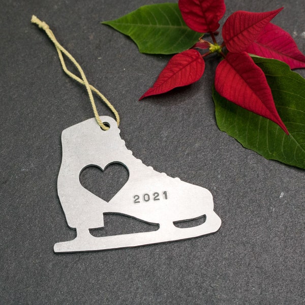 Ice Skate Christmas Ornament, Personalized Skate Ornament, Figure Skating Gift, Skate Coach Gift, Pairs Skating Ornament, Figure Skater