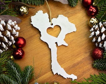 Thailand Christmas Ornament / Thailand Map / Personalized Thailand Gift / Travel Vacation Bangkok / Thai Family / Southeast Asia Trip