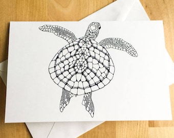 Painted Turtle Animal Coloring Card DIY Art Kids Crafts Paint Do It Yourself Decor Meditation Relax Therapy Gift Her Him Stocking Stuffer