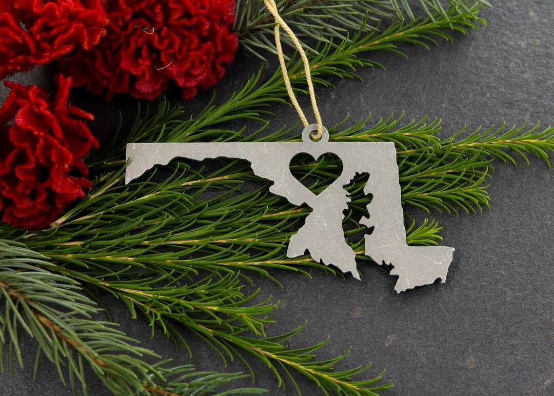 Maryland State Christmas Ornament / Personalized State Map Etsy
