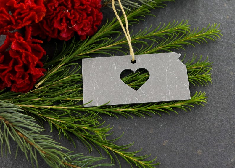 Kansas Ornament / Personalized Kansas State Christmas Tree Décor / Love
