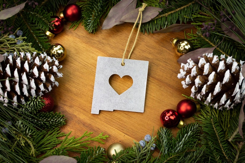 New Mexico State Christmas Ornament / Personalized NM Map Gift / Land