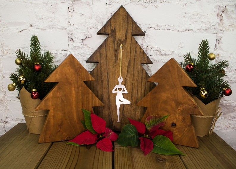 Tree Pose Yoga Christmas Ornament, Personalized Yoga Ornament, Yoga Teacher Gift, Gift for Yogi, Meditation Ornament, Namaste Gift, Gift Her image 4