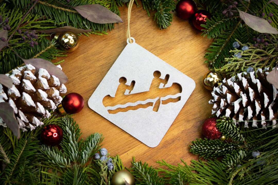 Canoe Christmas Ornament / Personalized Canoe Gift / Wedding Date Canoe