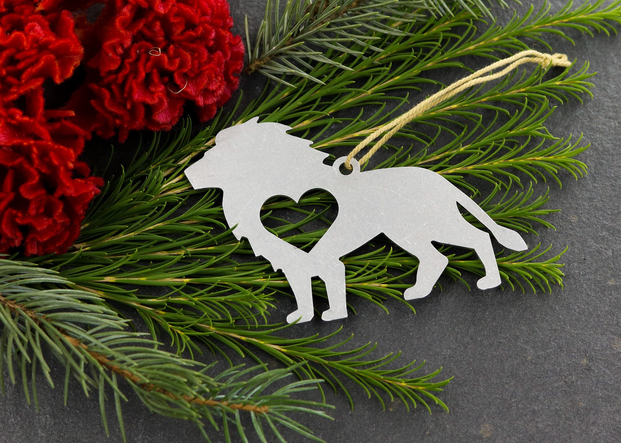 Lion Metal Zoo Animal Christmas Ornament Custom Gift for Her Etsy