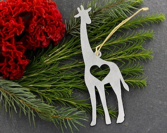 Personalized Giraffe Christmas Ornament, Cute Giraffe Baby Name Ornament, Custom Name Giraffe, Nursery Decor, Baby's First Year, Zoo Safari