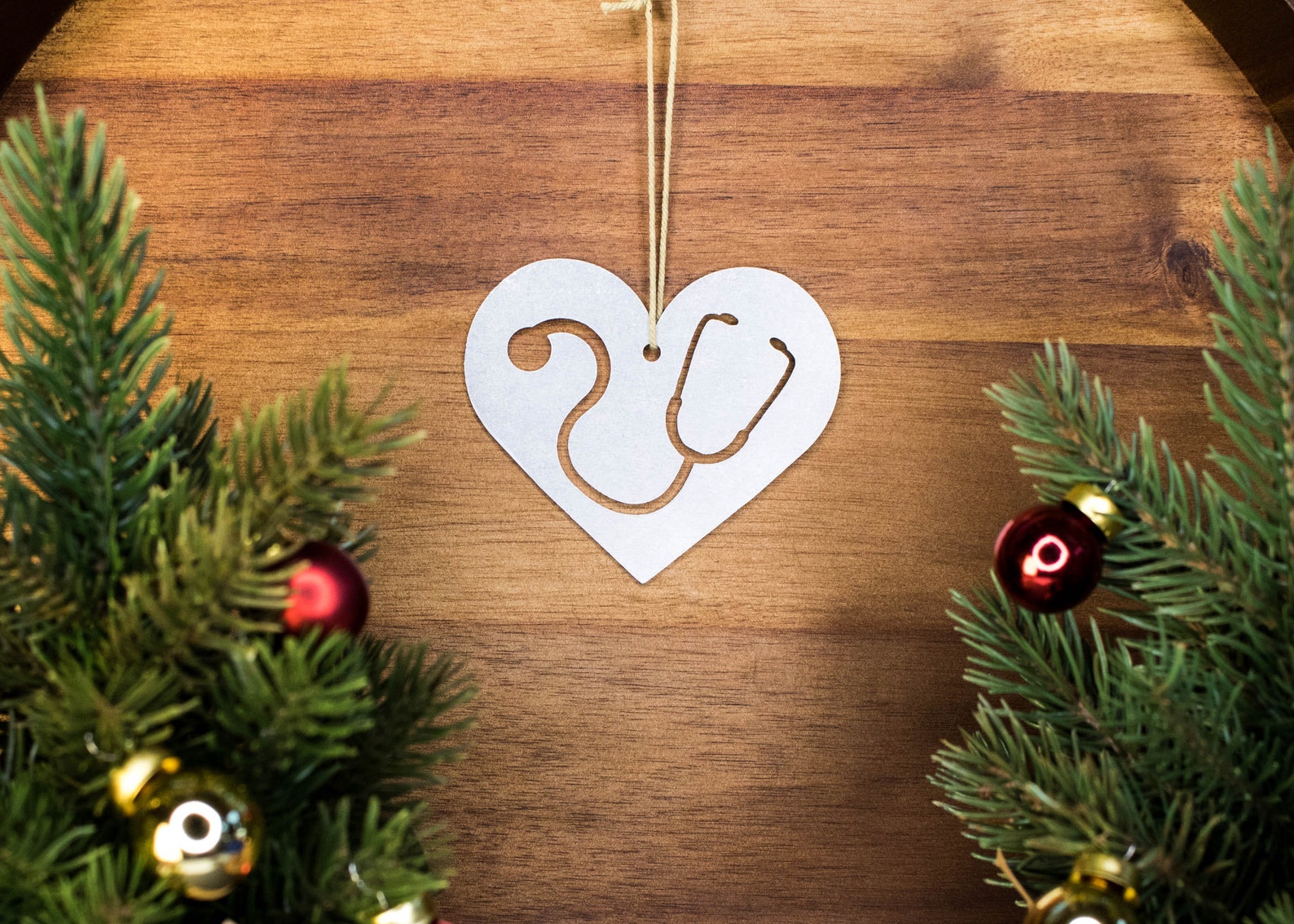 Stethoscope Doctor Enfermera Metal Navidad Ornament Custom Etsy