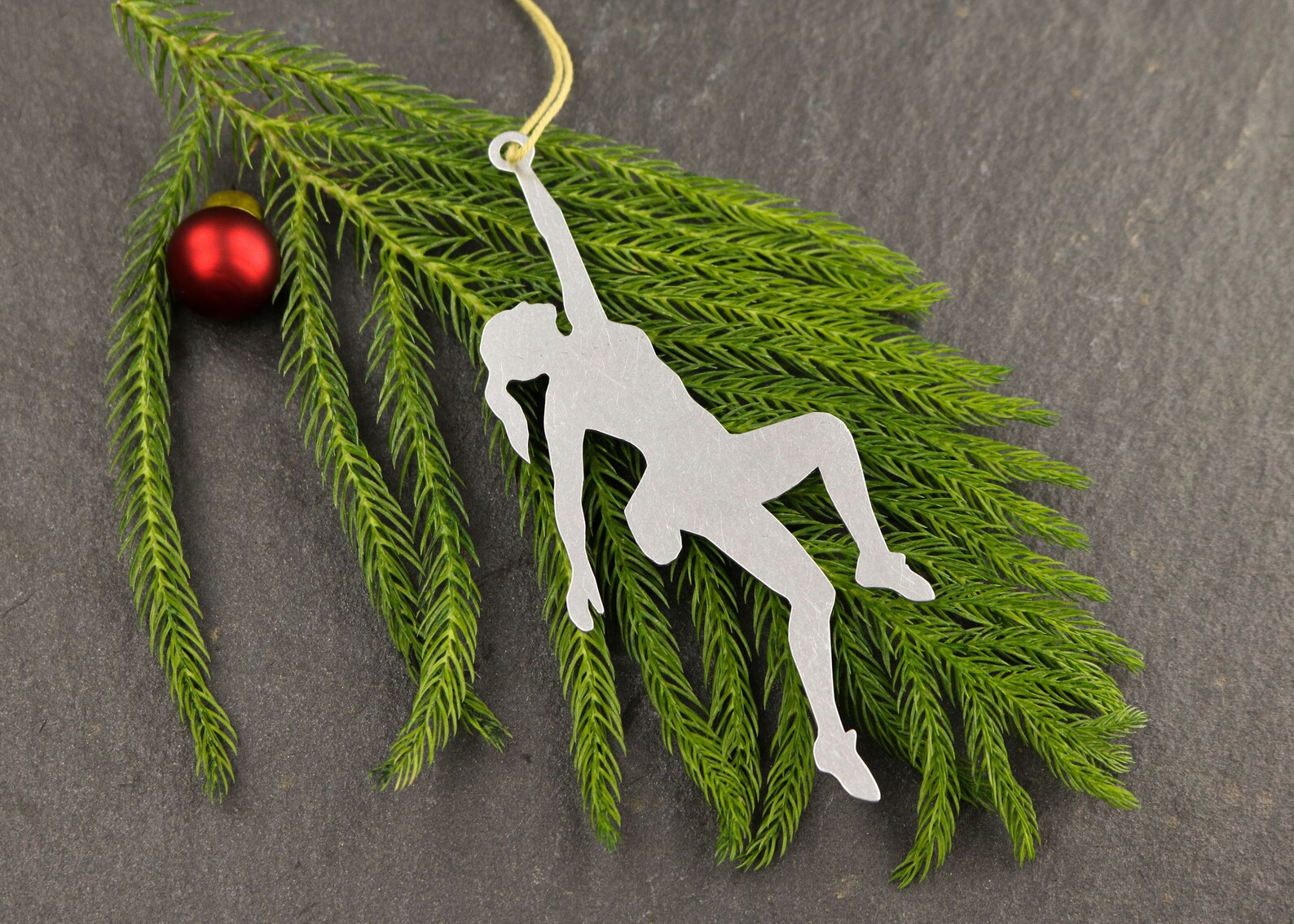 Female Rock Climber Metal Christmas Ornament Custom Gift for Etsy