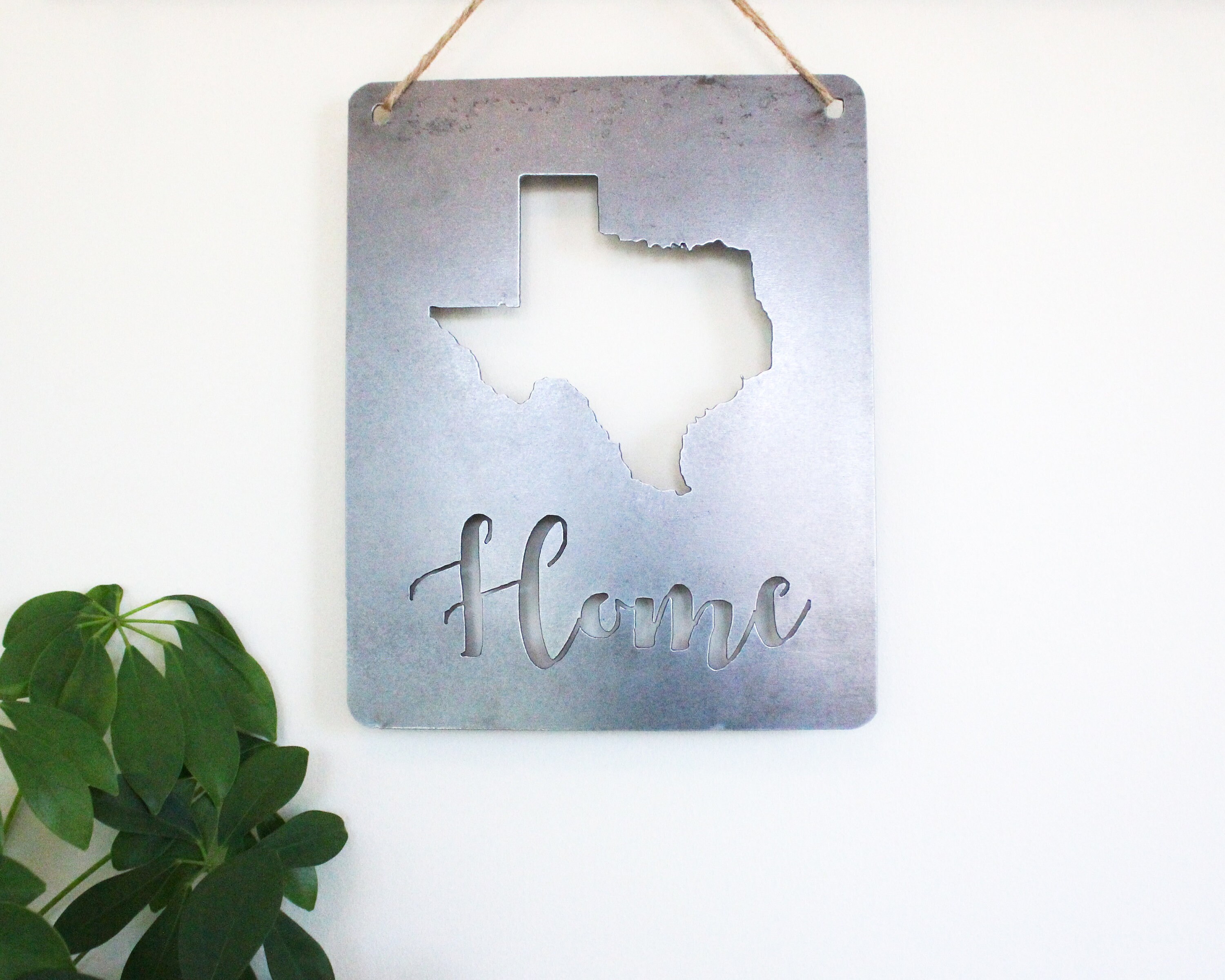 Steel rustic home decor TX Texas Metal Wall Art Word Quote Metal Sign Decor 