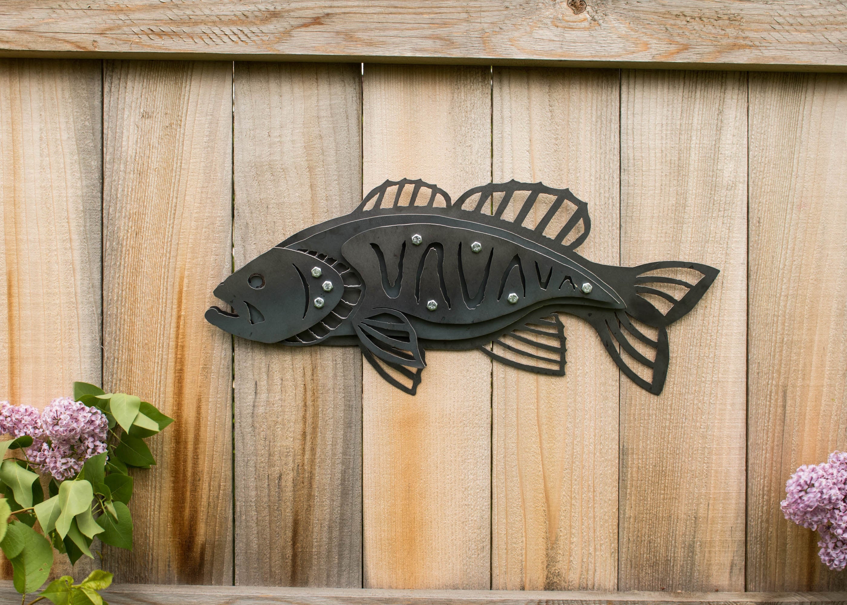 Northern Water Fish Art Smallmouth Bass Smallie Wall Art Metal Sculpture Garden Yard Cabin Lake River Fish Fishing Father S Day Gift For Him