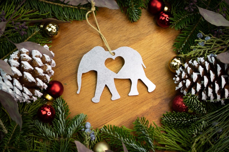 Personalized Elephant Christmas Ornament, Stocking Stuffer, Nursery Elephant, Elephant Jungle Custom Name Gift, Elephant Lover Ornament image 10