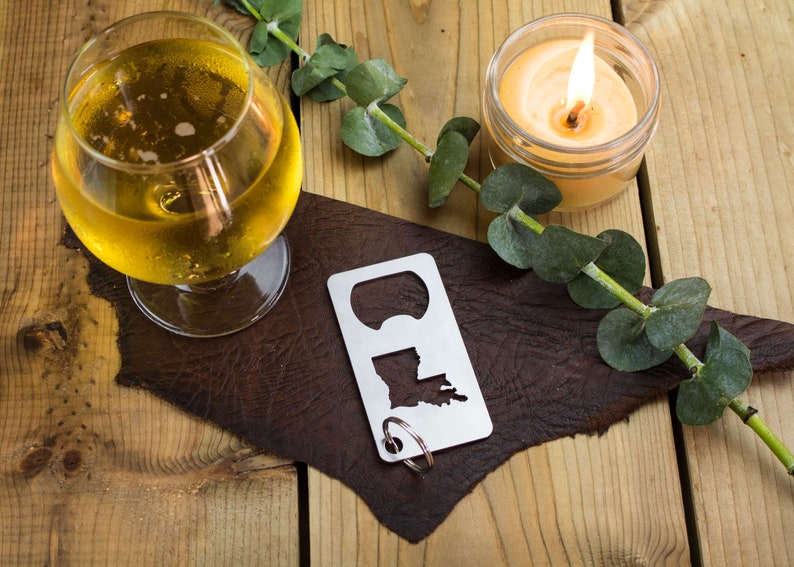 Louisiana State Stainless Steel Metal Bottle Opener Keychain Tra Louisiana State Stainless Steel Metal Bottle Opener Keychain Tra