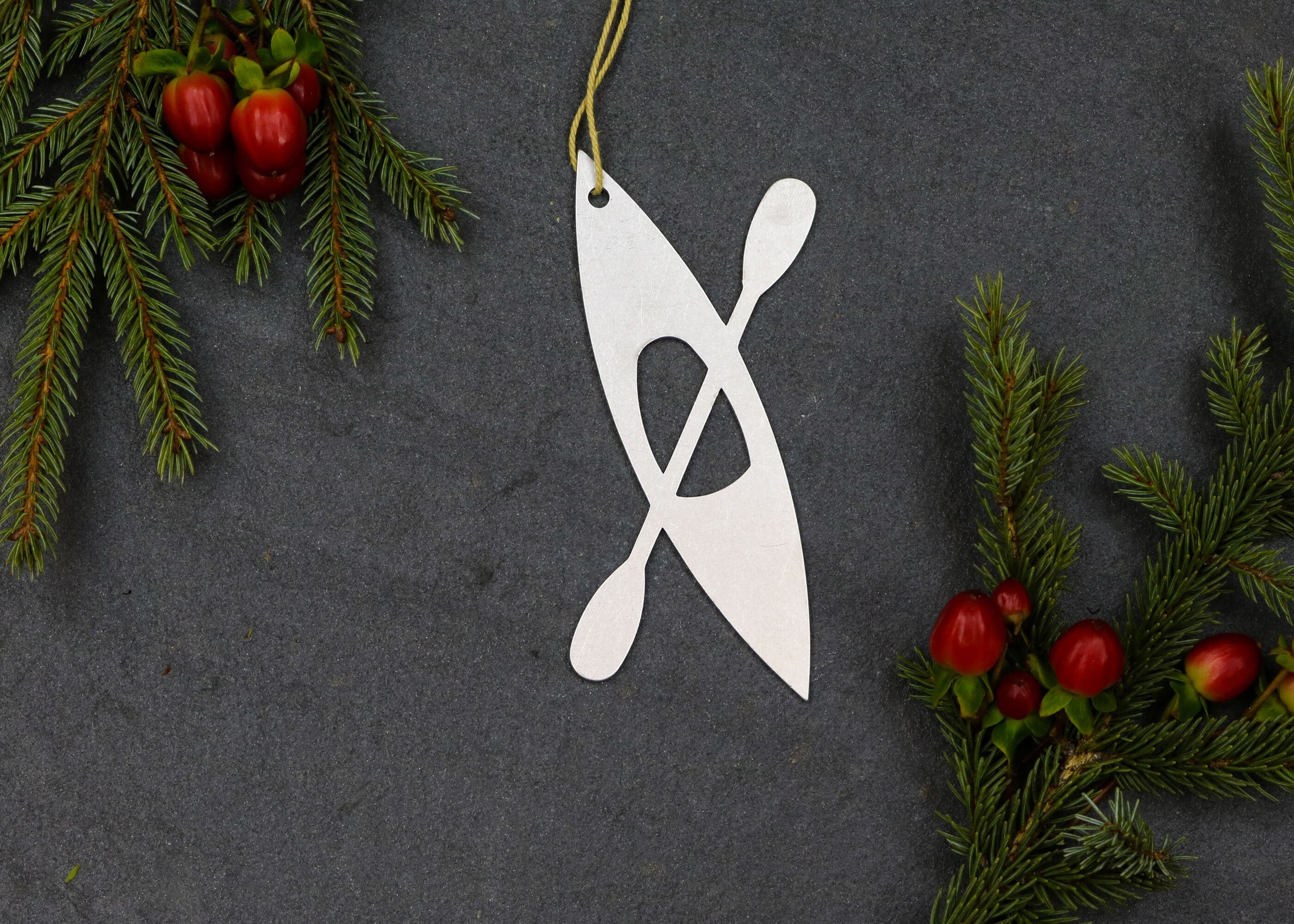 Kayak Metal Christmas Ornament Custom Gift For Her Him Personalize