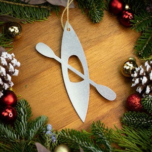 Kayak Christmas Ornament, Personalized Kayak Gift, Whitewater Kayak, Sea Kayak, Gift for Adventurer, Gift for Dad, Great Lakes Kayak