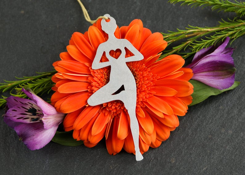 Tree Pose Yoga Christmas Ornament, Personalized Yoga Ornament, Yoga Teacher Gift, Gift for Yogi, Meditation Ornament, Namaste Gift, Gift Her image 10