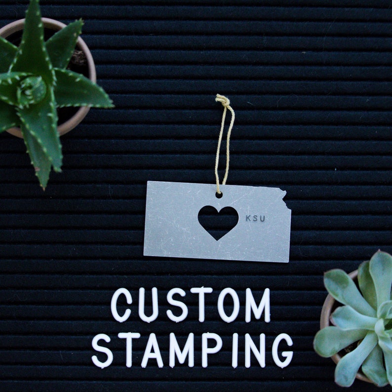 Kansas Ornament / Personalized Kansas State Christmas Tree Décor / Love