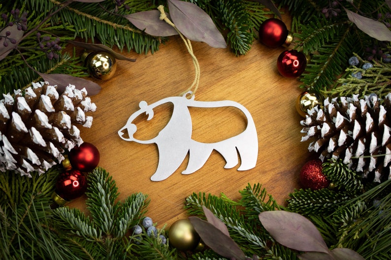Personalized Giant Panda Bear Christmas Ornament image 1