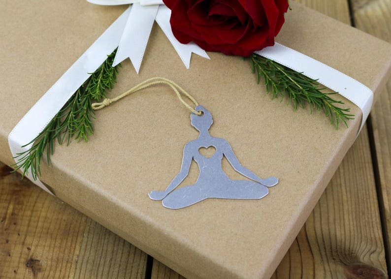 Lotus Yoga Pose, Yoga Christmas Ornament, Yogi Stocking Stuffer, Meditation Breathing Relaxation, Seated Gentle Yoga Pose, Yoga Teacher Gift image 10