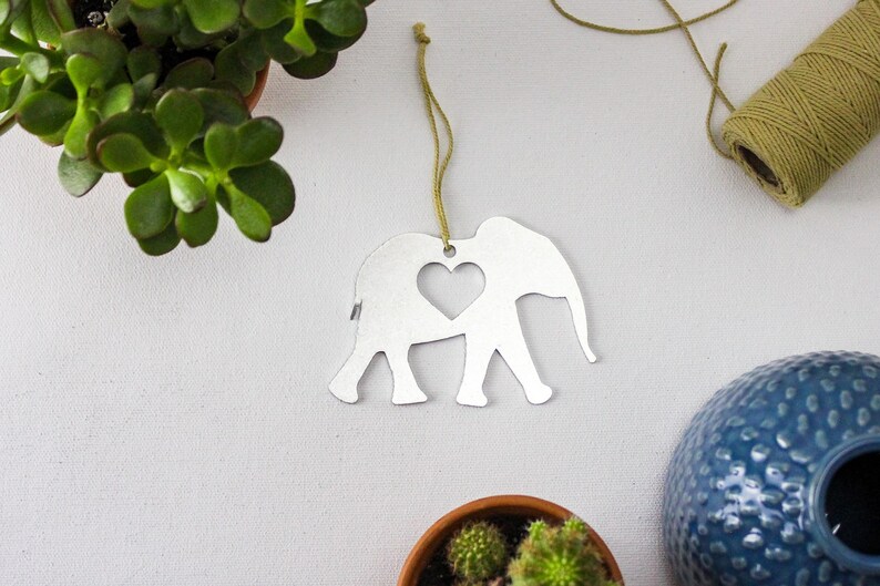 Personalized Elephant Christmas Ornament, Stocking Stuffer, Nursery Elephant, Elephant Jungle Custom Name Gift, Elephant Lover Ornament image 5