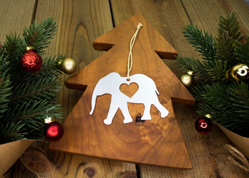 Personalized Elephant Christmas Ornament, Stocking Stuffer, Nursery Elephant, Elephant Jungle Custom Name Gift, Elephant Lover Ornament image 6