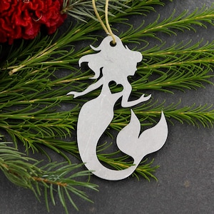 Mermaid Christmas Ornament / Personalized Mermaid Gift / Florida Ocean Girl / Metal Mermaid Gift / Gift for Mermaid / Little Girl Dreams