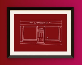 Custom Pub Illustration | Gift | Personalised Pub Art | Bespoke building Drawing | Custom Home Decor