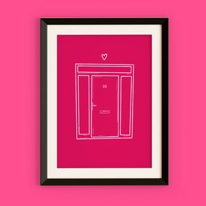 Illustrazione personalizzata della porta d'ingresso / Regalo di inaugurazione della casa / Ritratto artistico personalizzato della nuova casa / Disegno della casa su misura / Decorazione personalizzata della casa