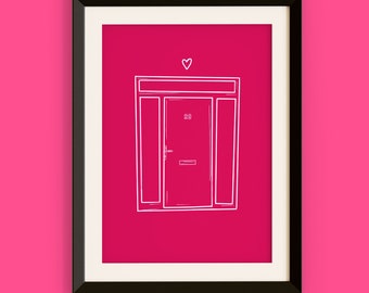 Custom Front Door Illustration | Housewarming Gift | Personalised New Home Portrait Art | Bespoke House Drawing | Custom Home Decor